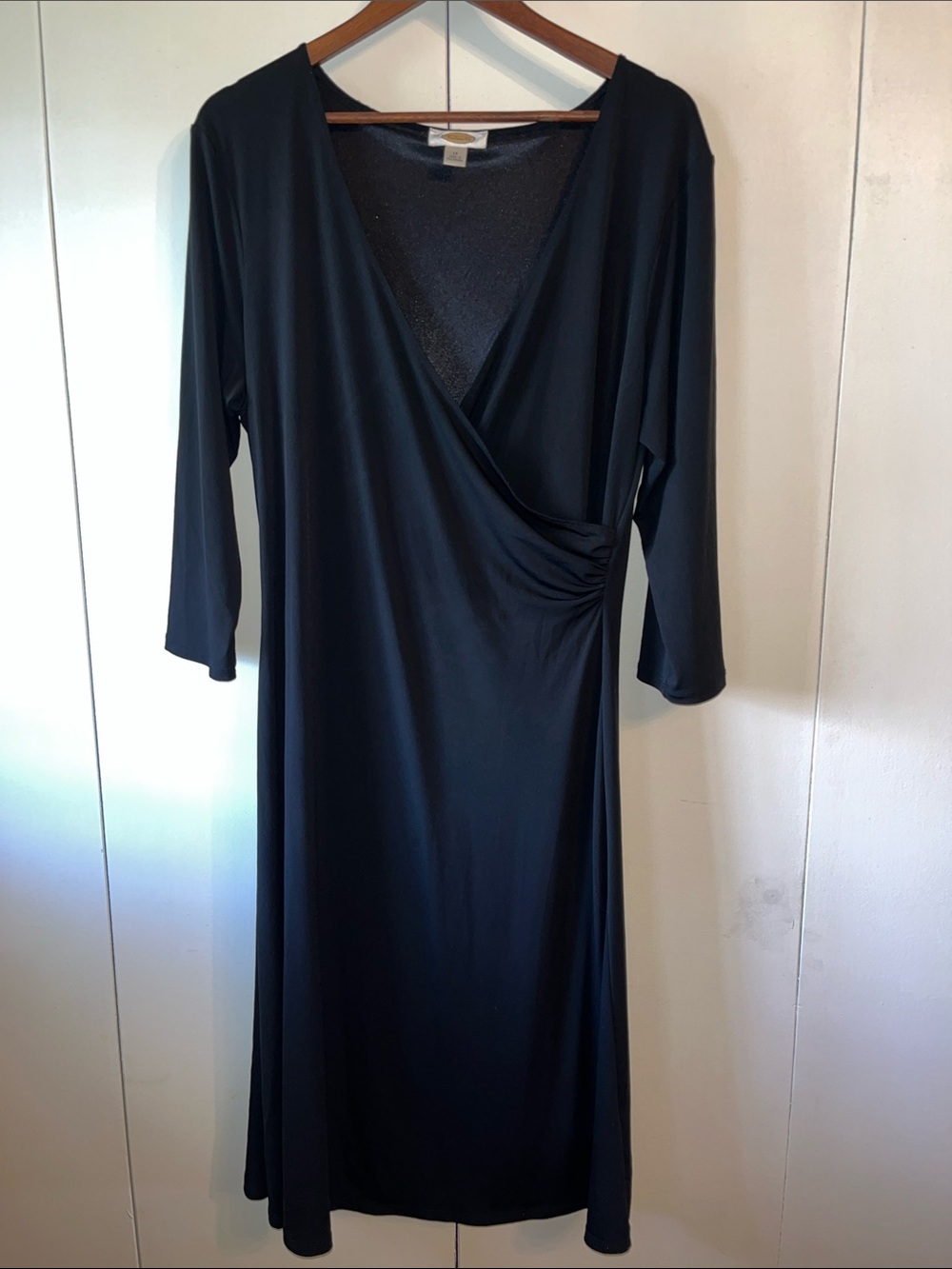 Classic Black Wrap-Style Women’s Dress